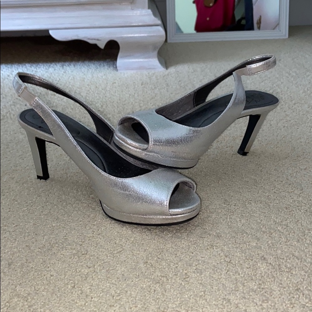 Silver Comfy Heels